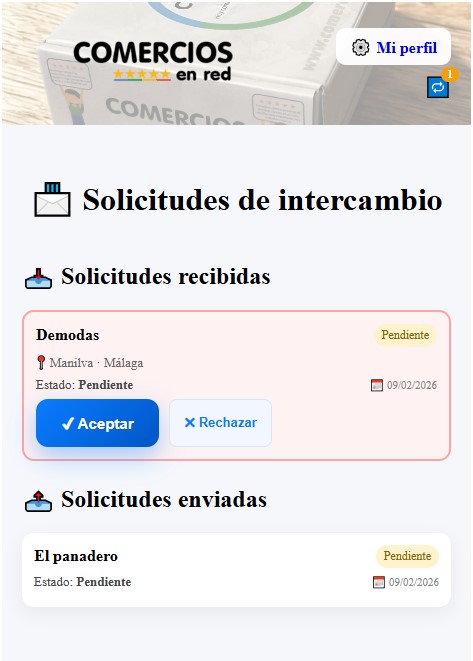 aceptar intercambio de reseñas