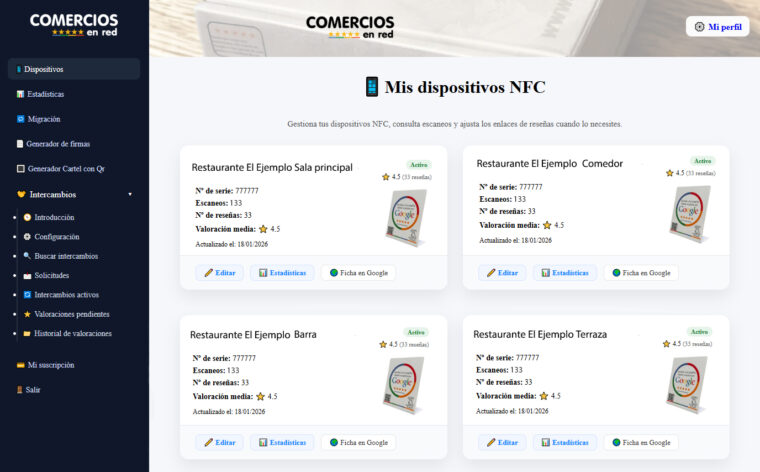 Panel para mejorar Reseñas de Google